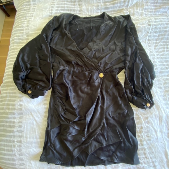 BRAND NEW Zara satin effect mini wrap dress - Picture 3 of 6